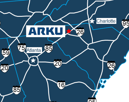 Map for new leveling center in Greer, SC